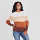 Maternity Striped Long Sleeve Colorblock Pullover - Isabel Maternity By Ingrid & Isabel Gold/brown L, Women's,
