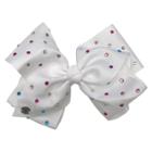 Girls' Jojo Siwa White With Pastel Stones Bow Hairclip,