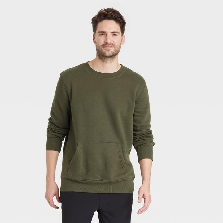 Men's Standard Fit Crewneck Sweatshirt - Goodfellow & Co Green