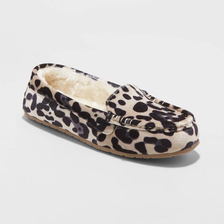 Women's Gemma Leopard Print Moccasin Slipper - Stars Above Brown