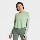 Women's Long Sleeve Crop Top - All In Motion Green