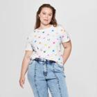 Mickey Mouse & Friends Women's Mickey Mouse Plus Size Short Sleeve Graphic T-shirt (juniors') - White