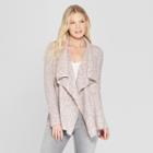 Women's Long Sleeve Cable Detail Open Cardigan - Knox Rose Lilac