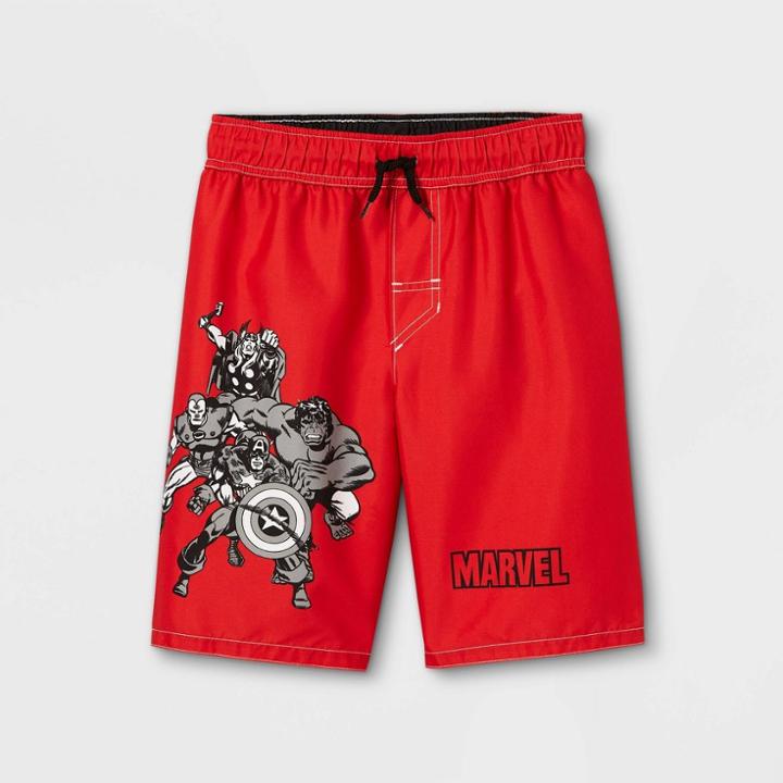 Boys' Marvel Swim Trunks - Red