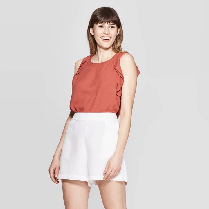 Women's Short Sleeve Scoop Neck Blouse - A New Day Red