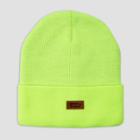 Levi's Men's Leather Patch Beanie - Neon Yellow