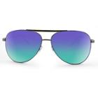 Target Men's Aviator Sunglasses With Green Mirrored Lenses - Gunmetal (grey),