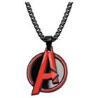 Men's Marvel The Avengers Logo Stainless Steel Pendant With Chain - Black (24),