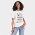 Women's Peanuts Snoopy Floral Print Short Sleeve Graphic T-shirt - White