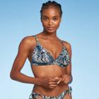 Women's Triangle Bikini Top - Shade & Shore Blue Snake Print D/dd Cup