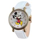 Women's Disney Mickey Mouse Antique Vintage Articulating Watch With Alloy Case - White