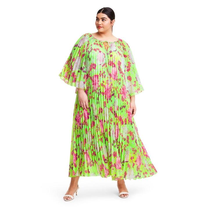 Plus Size Floral Pleated Dress - Christopher John Rogers For Target Green