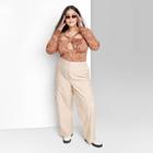 Women's Plus Size Low-rise Wide Leg Cargo Pants - Wild Fable Beige