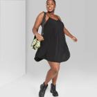 Women's Plus Size Strappy V-neck Babydoll Dress - Wild Fable Black