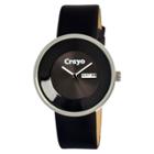 Women's Crayo Button Watch With Day And Date Display - Black,