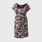 Maternity Printed Short Sleeve A-line T-shirt Dress - Isabel Maternity By Ingrid & Isabel Navy