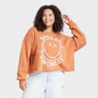 Smileyworld Women's Plus Size Spread Kindness Graphic Sweatshirt - Brown