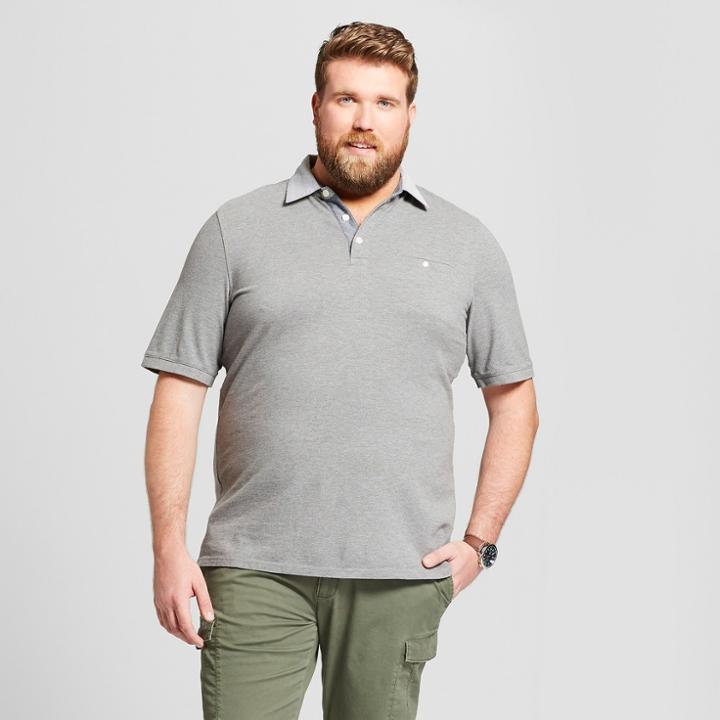 Men's Big & Tall Short Sleeve Polo Shirt - Goodfellow & Co Gray