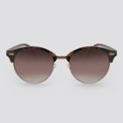 Women's Animal Print Round Plastic Metal Combo Sunglasses - A New Day Brown, Women's, Size: Small, Brown/grey