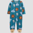 Baby Boys' Safari Interlock Footed Pajama - Just One You Made By Carter's Blue Newborn