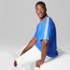 Men's Big & Tall Short Sleeve Striped Sleeve Raglan Crew T-shirt - Original Use Lapis Blue