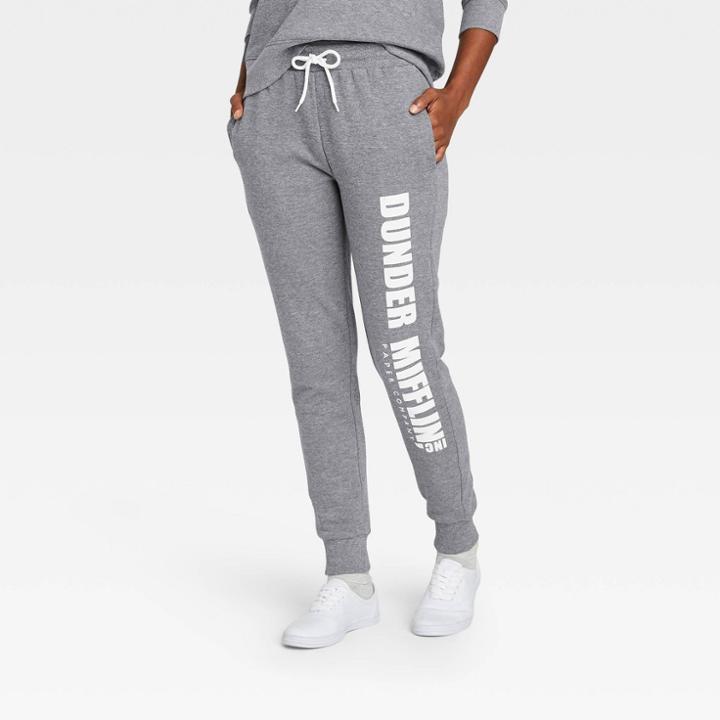 Women's The Office Dunder Mifflin Graphic Jogger Pants - Gray