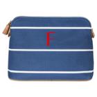 Cathy's Concepts Personalized Blue Striped Cosmetic Bag - F