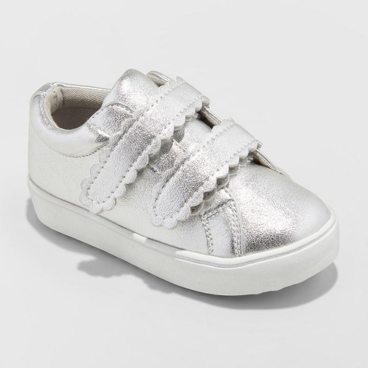 Toddler Girls' Dru Adjustable Easy Close Metallic Sneakers - Cat & Jack