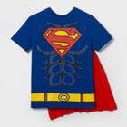 Warner Bros. Petitemen's Superman With Cape Short Sleeve Graphic T-shirt - Royal Blue M,