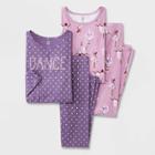Carter's Just One You Girls' 4pc Dance/ballerina 100% Cotton Pajama Set