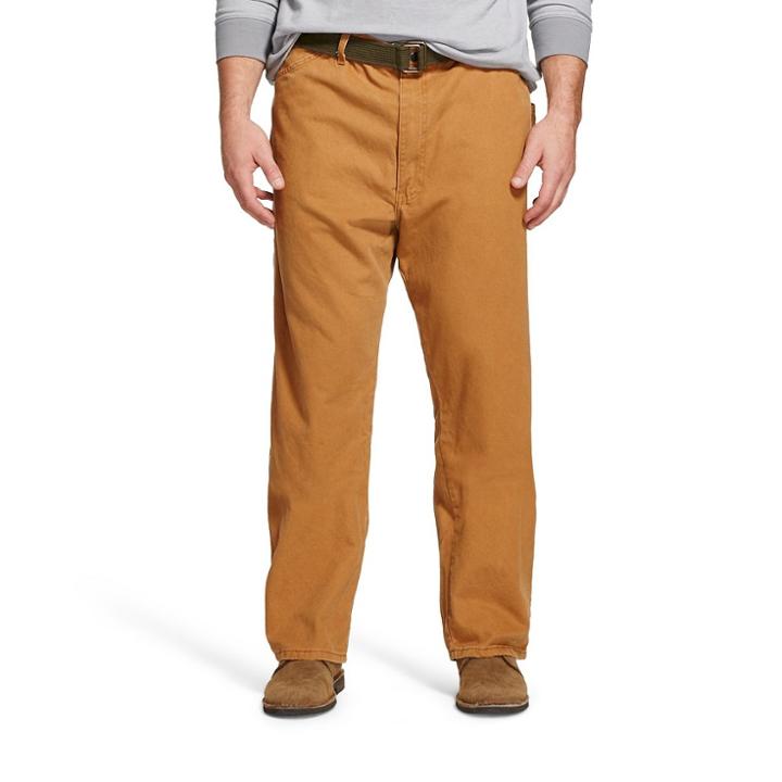 Dickies Men's Big & Tall Relaxed Straight Fit Sanded Duck Canvas Carpenter Jean- Brown Duck