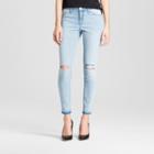 Women's Jeans Mid Rise Knee Slits Released Hem Jeggings - Mossimo