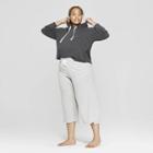 Women's Plus Size Fleece Hooded Lounge Sweatshirt - Colsie Gray