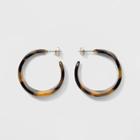 Women's Wide Hoop Earrings - A New Day Tortoise