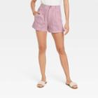 Women's High-rise A-line Pleated Shorts - Universal Thread Purple