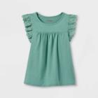 Girls' Slub-knit Eyelet T-shirt - Cat & Jack Light Green