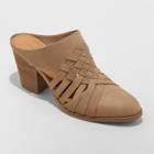 Women's Aiden Wide Width Huarache Heeled Mules - Universal Thread Taupe (brown) 7.5ww,