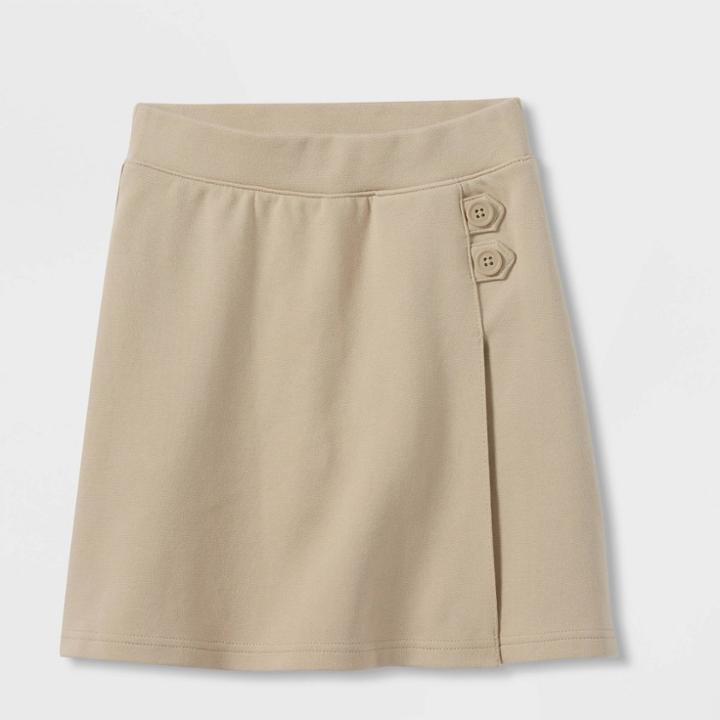 Girls' Pull-on Uniform Knit Skorts - Cat & Jack Khaki