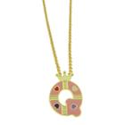 Target Ellen 18k Gold Overlay Enamel Initial Pendant 'q' - Pink, Girl's, Q