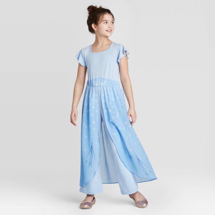 Frozen Girls' Disney Elsa Cosplay Romper - Blue