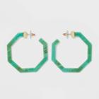 Sugarfix By Baublebar Graphic Resin Hoop Earrings - Jade, Women's, Size: