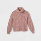 Girls' Marled Turtleneck Sweater - Art Class Pink