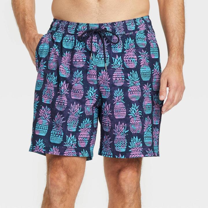 Men's 7 Pineapple Swim Trunks - Goodfellow & Co Purple