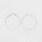 Sterling Silver Hammered Round Click Top Hoop Earrings - Universal Thread Silver, Women's