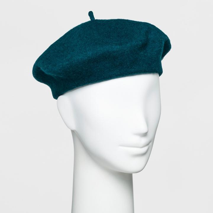 Women's Wool Beret - A New Day Teal, Green