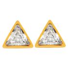 Elya Triangle Stud Earrings With Cubic Zirconia - Gold