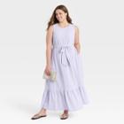 Women's Plus Size Sleeveless Ruffle Hem Dress - A New Day Light Purple