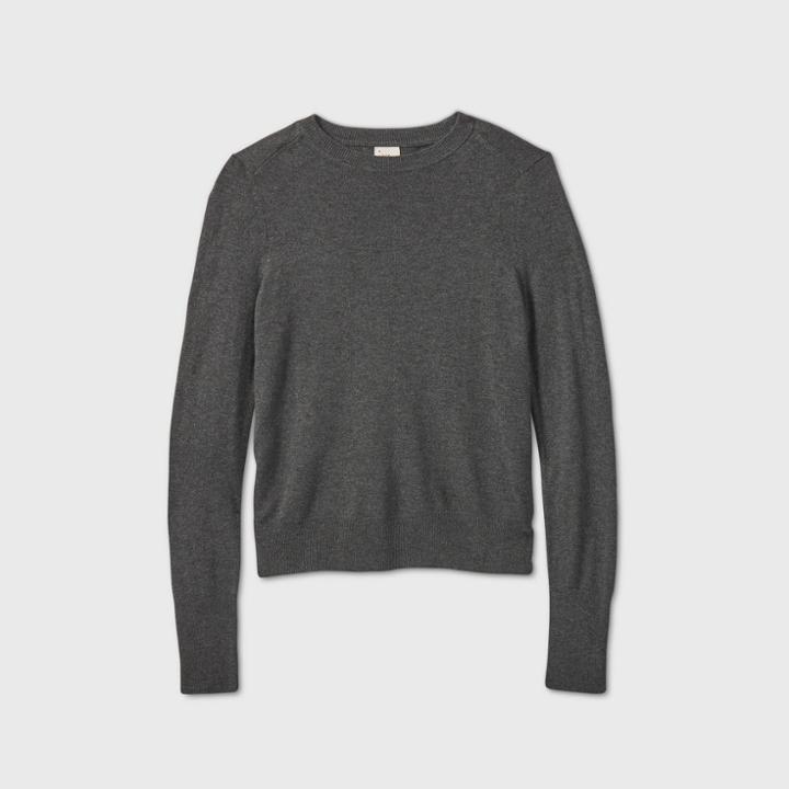 Women's Crewneck Pullover Sweater - A New Day Heather Gray