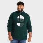 Men's Big & Tall Regular Fit Hooded Graphic Sweatshirt - Goodfellow & Co Dark Green