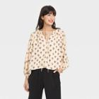 Women's Balloon Long Sleeve Blouse - A New Day Cream Floral